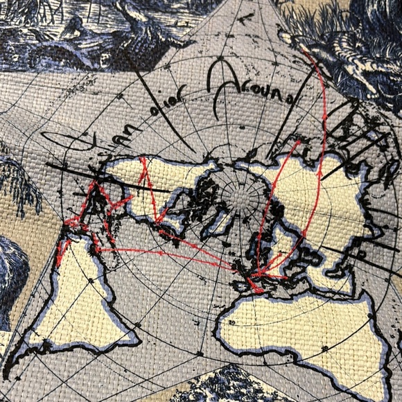 Christian Dior Blue and Beige Straw Tote Bag - Picture 8 of 9